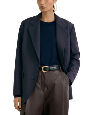Petites Stretch Twill Single Breasted Blazer