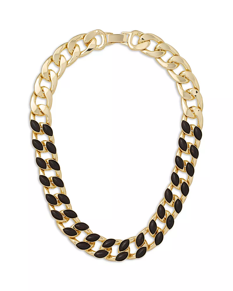 Roxanne Assoulin The Studded Wood Link Necklace, 16.25