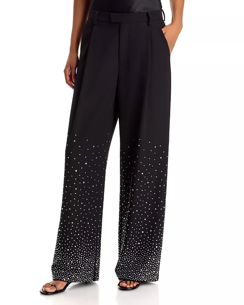 Aqua Ombre Rhinestone Wide Leg Pants - Exclusive