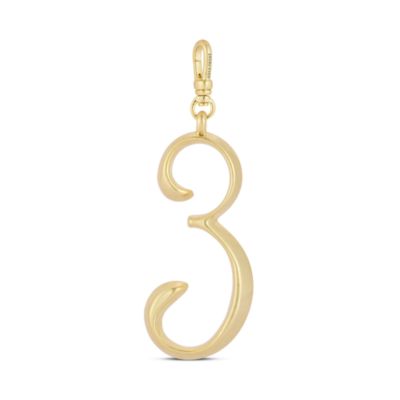 Plaza 18K Yellow Gold Plated Number 3 Charm