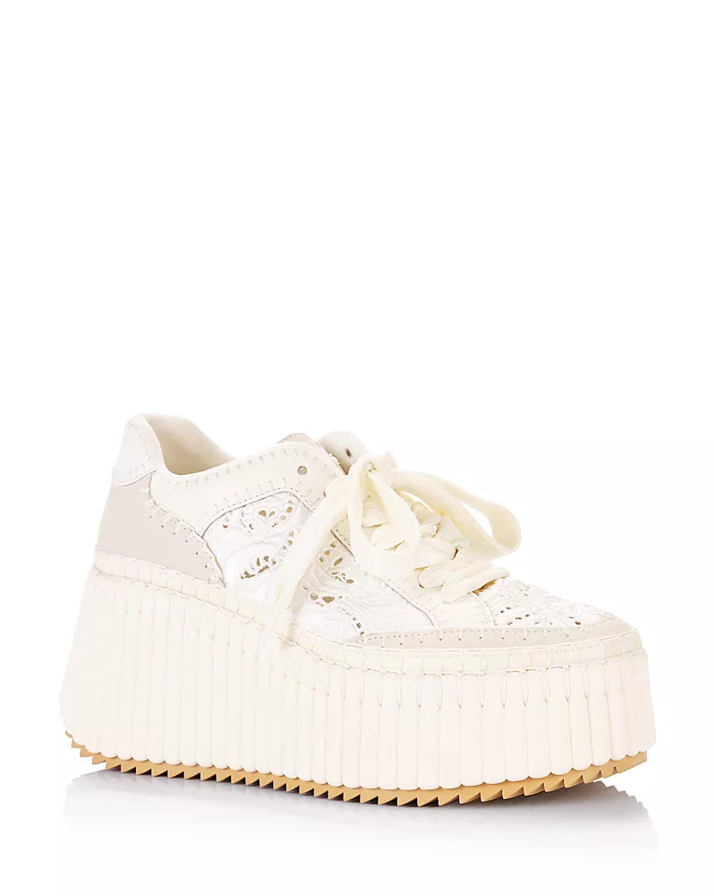 Chloe Women's Nama Embroidered Platform Sneakers