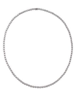 Zydo 18K White Gold Mosaic Diamond Long Statement Necklace, 32