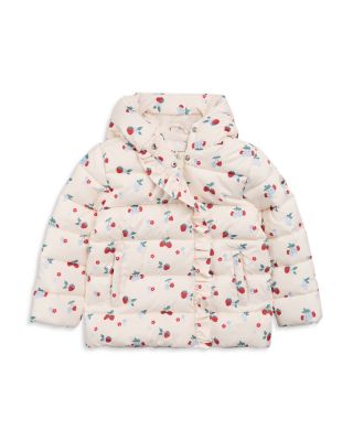 Girls' Berries Print Hooded Mid Weight Puffer Jacket - Baby