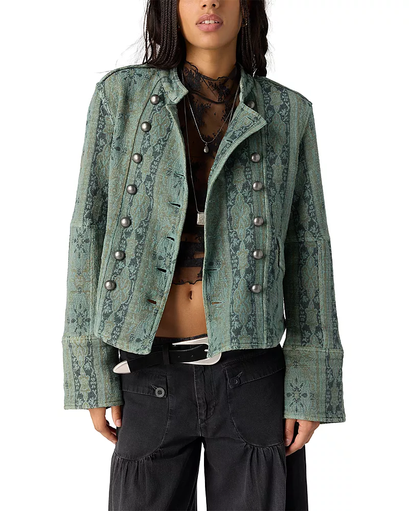Free People Lotty Cotton Blend Jacquard Jacket