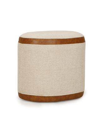 Huche Cotton Jute Oval Ottoman