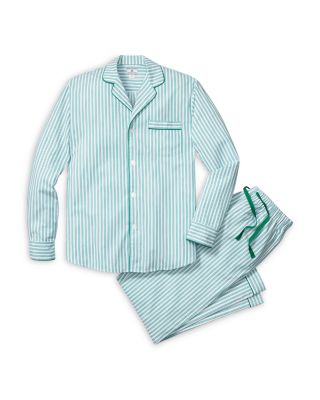 Emerald Ticking Cotton Stripe Pajama Set