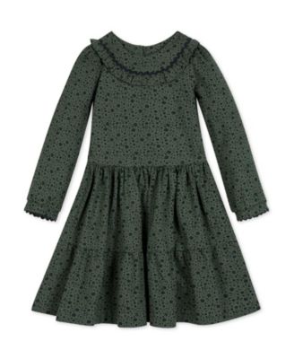  Girls' Little Kid and Big Kid Organic Ruffle Neck Dress