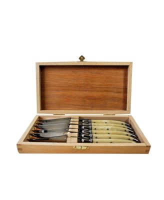  Steak Knife Set in Wood Presentation Box, Set of 6