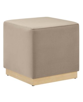  Tilden 17" Square Performance Velvet Upholstered Ottoman
