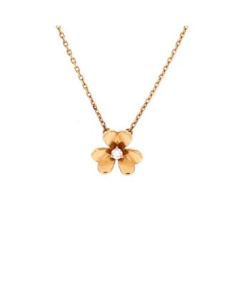  Mini Frivole Pendant Necklace 18K Gold and Diamond, 16"