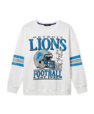  Women's NFL Detroit Lions Oversized Striped Fleece