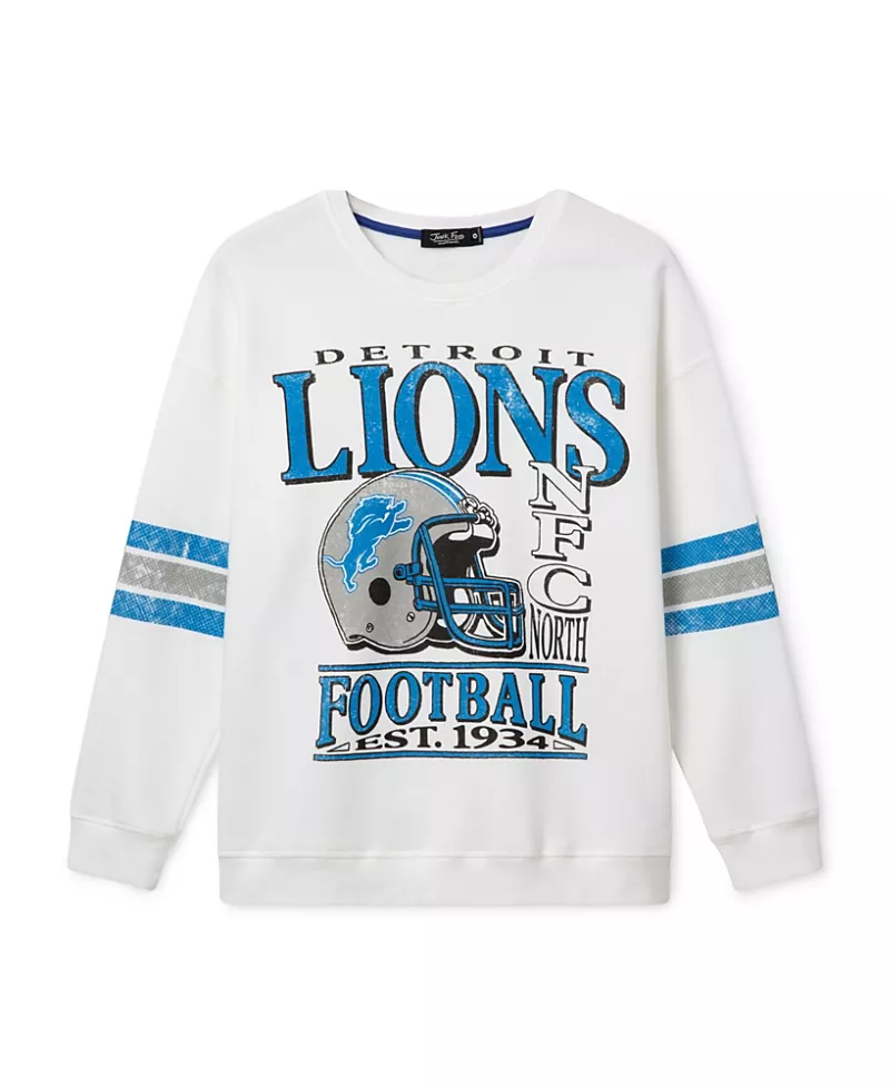 Junk Food Clothing Women's Nfl Detroit Lions Oversized Striped Fleece