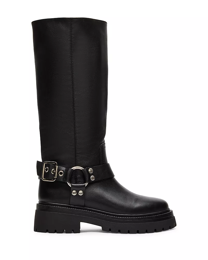 Steve Madden Women's Everest Leather Moto Boots