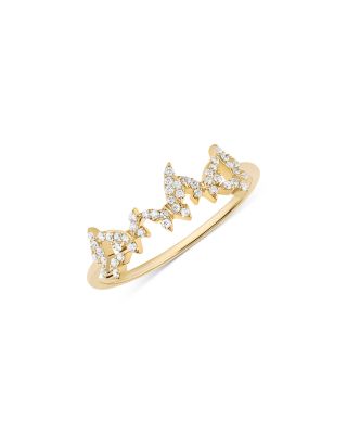 14K Yellow Gold Diamond Butterfly Ring, 0.13 tcw