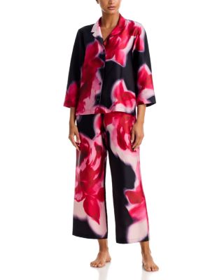 Printed Notch Lapel Pajama Set 