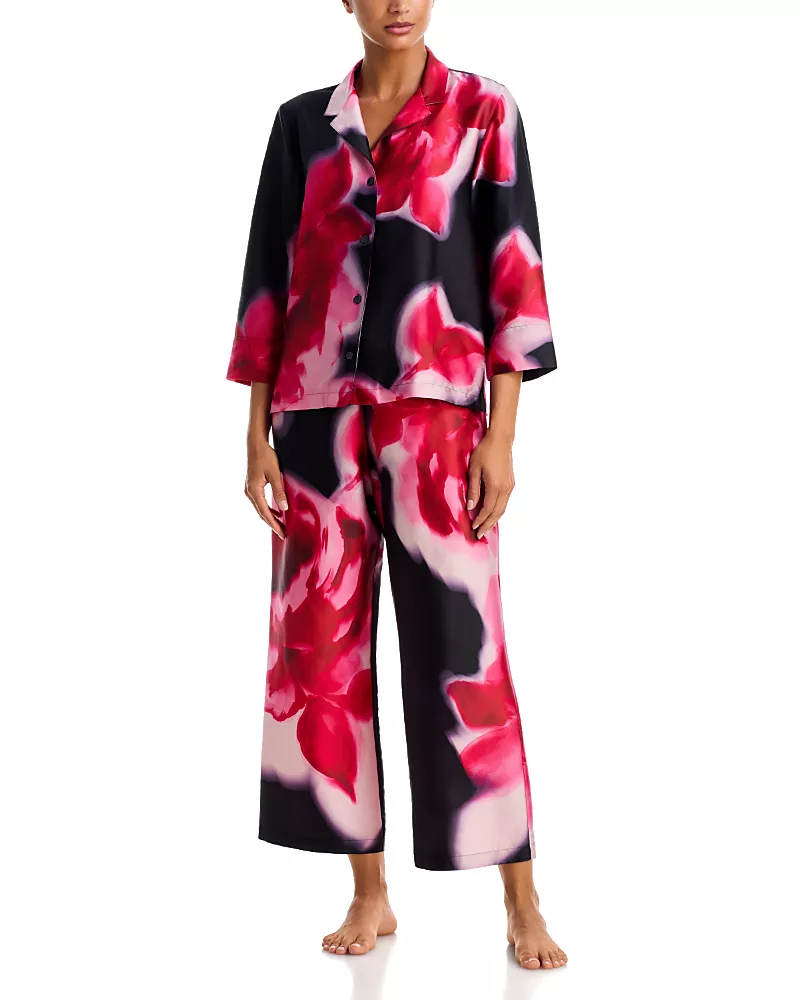 Natori Printed Notch Lapel Pajama Set