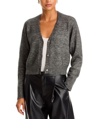 Aqua Beaded V Neck Cardigan - Exclusive
