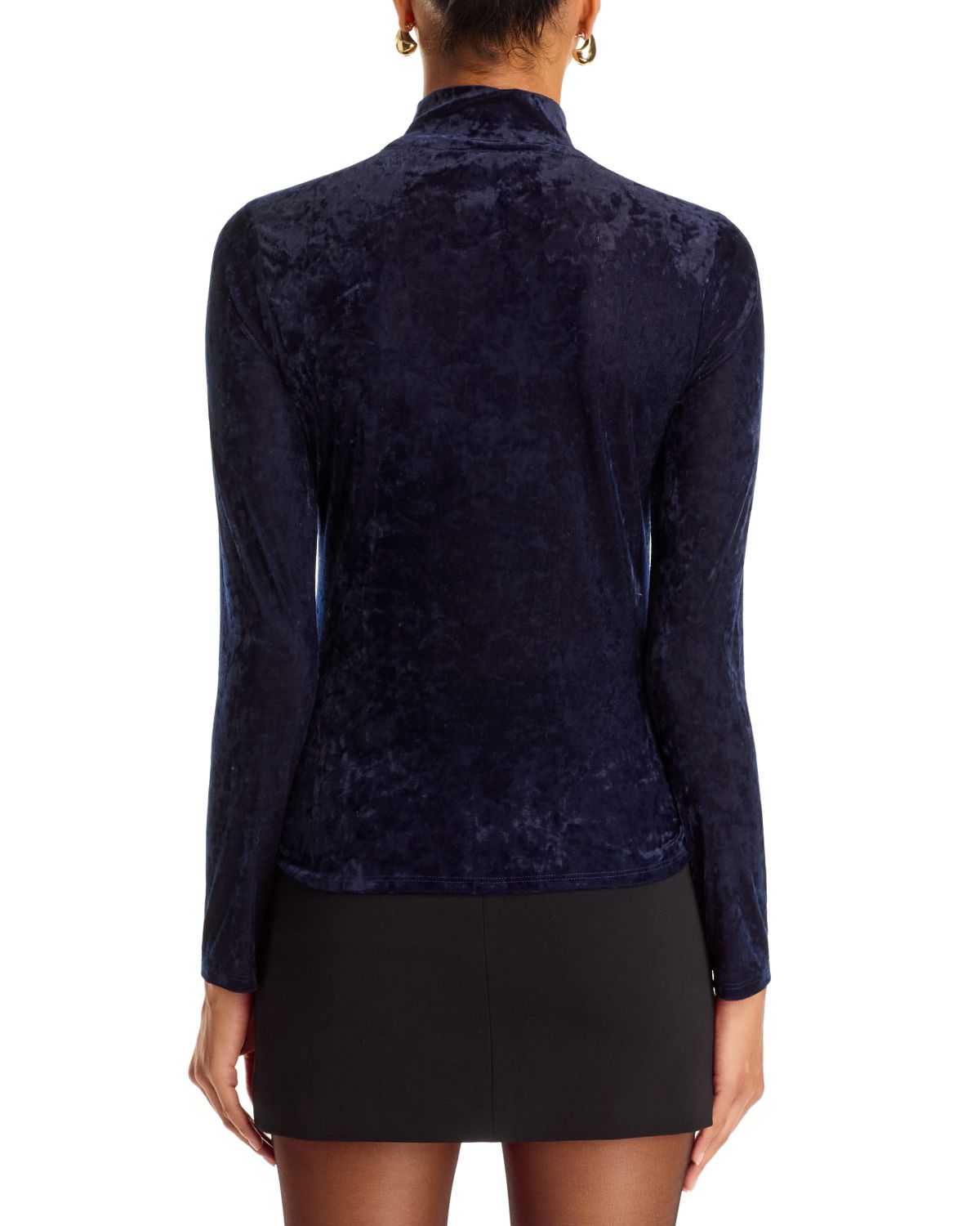 Velvet Mock Neck Top - Exclusive thumbnail 3