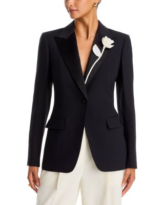 Lafayette 148 New York Rose Embellished Peak Lapel Blazer