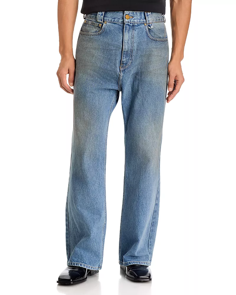 Willy Chavarria Flared 29 Jeans in Blue Denim