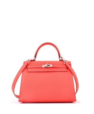 Kelly 25 Handbag Pink Epsom with Palladium Hardware