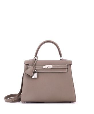 Kelly 25 Handbag Grey Togo with Palladium Hardware