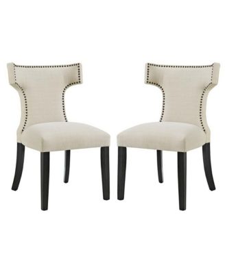 Curve Fabric Dining Side Chair, Set of 2