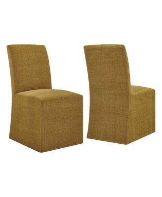  Aster Slub Weave Fabric Slipcovered Dining Chairs, Set of 2