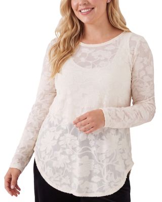 Plus Burnout Shirttail Top
