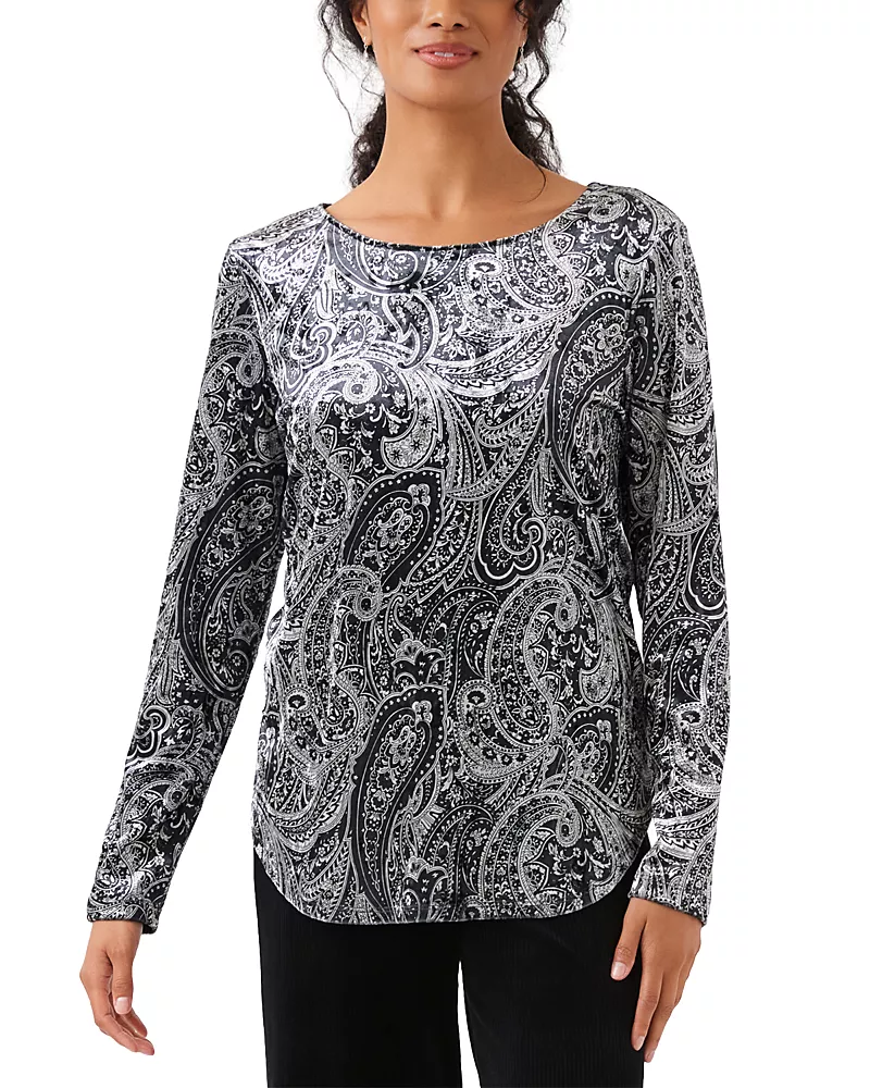 Karen Kane Velvet Shirttail Top