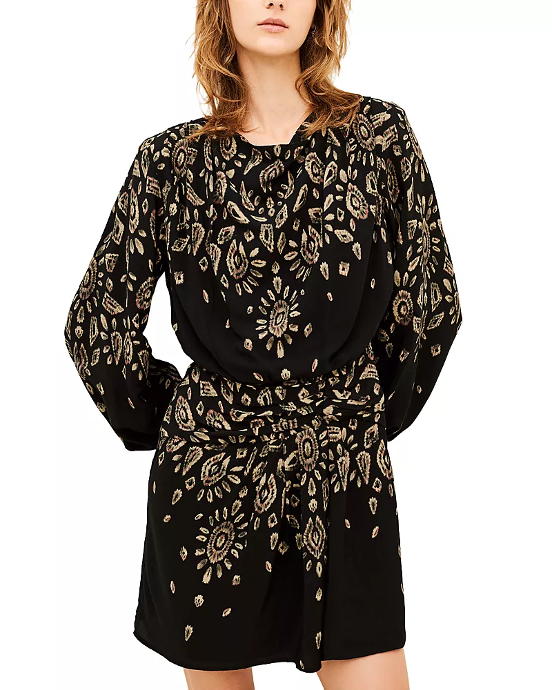 ba & sh Beona Pleated Waist Mini Dress