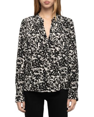 Tink Printed Split Neck Blouse