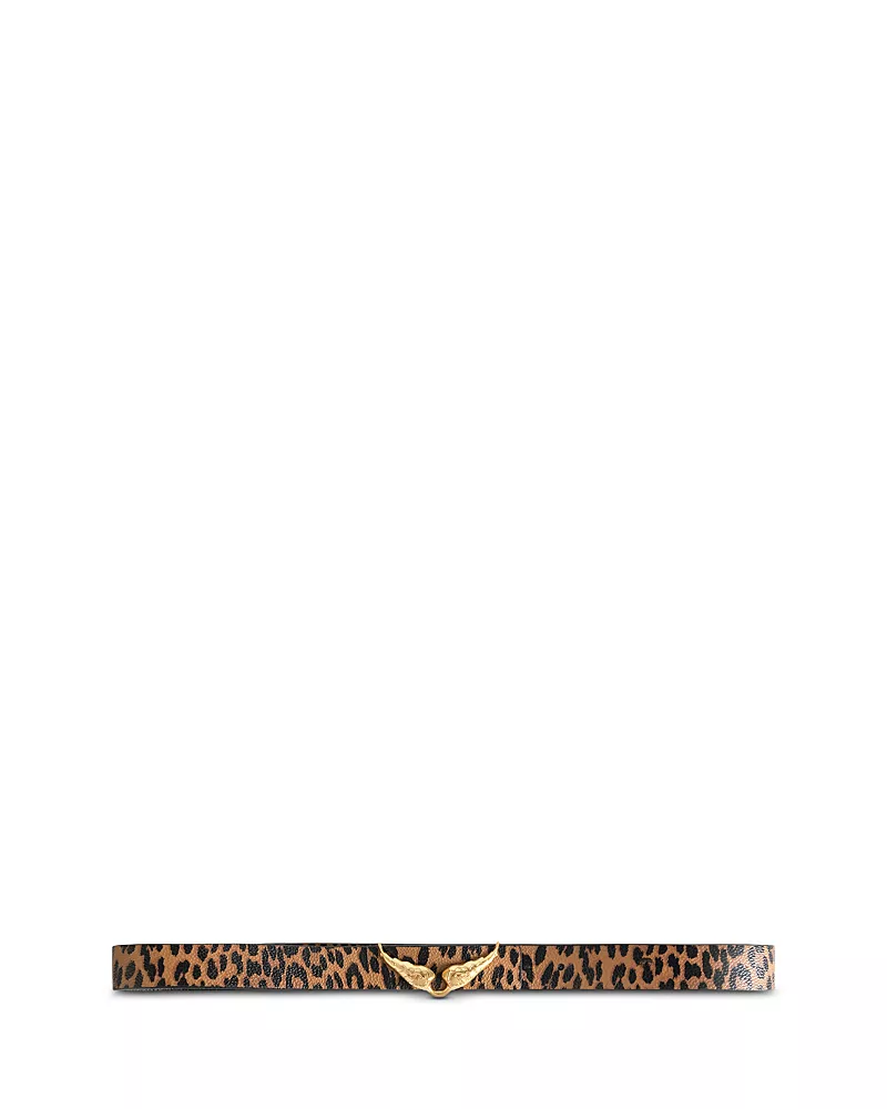Zadig & Voltaire Women's Zv Wings Reversible Animal Print Leather Belt