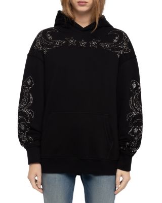 Sweela Cotton Blend Embellished Hoodie