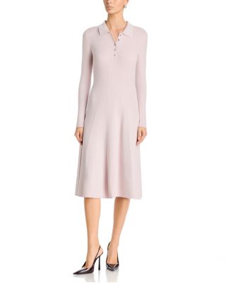 T Tahari Ribbed Polo Midi Dress