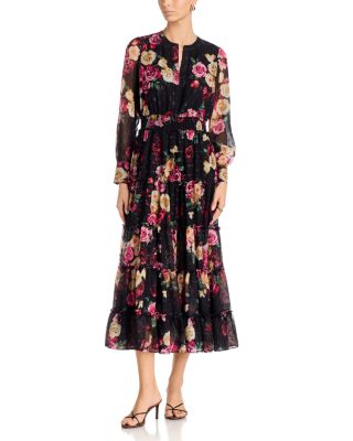 T Tahari Floral Tiered Maxi Dress