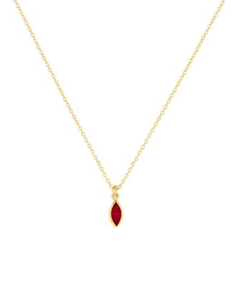  Marquise Birthstone Charm Necklace