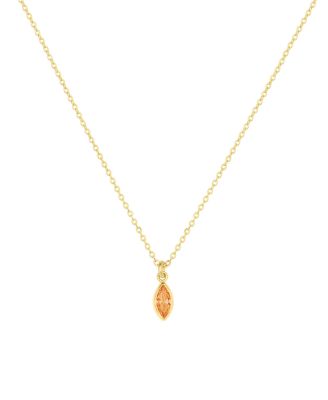  Marquise Birthstone Charm Necklace