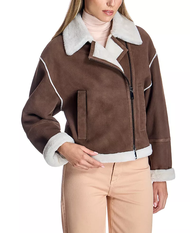 Maximilian Two-Tone Shearling Jacket