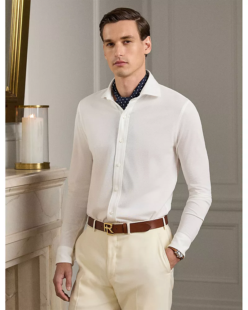 Ralph Lauren Purple Label Washed Pique Regular Fit Shirt