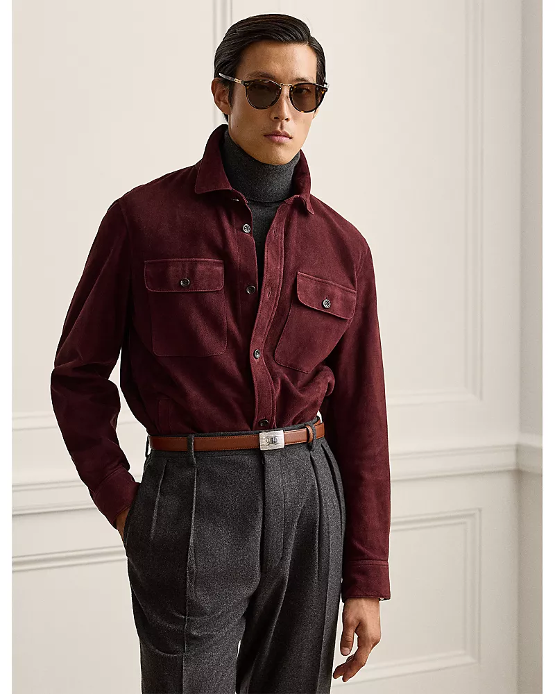 Ralph Lauren Purple Label Calloway Suede Shirt Jacket