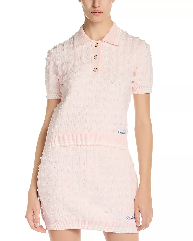 Casablanca Cotton Check Polo Shirt