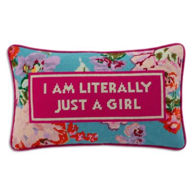Just A Girl Needlepoint Pillow
