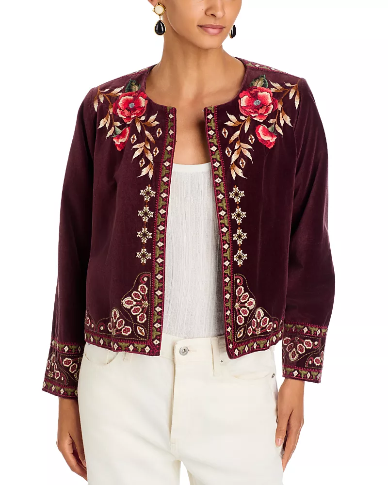 Johnny Was Shari Velvet Bolero Jacket