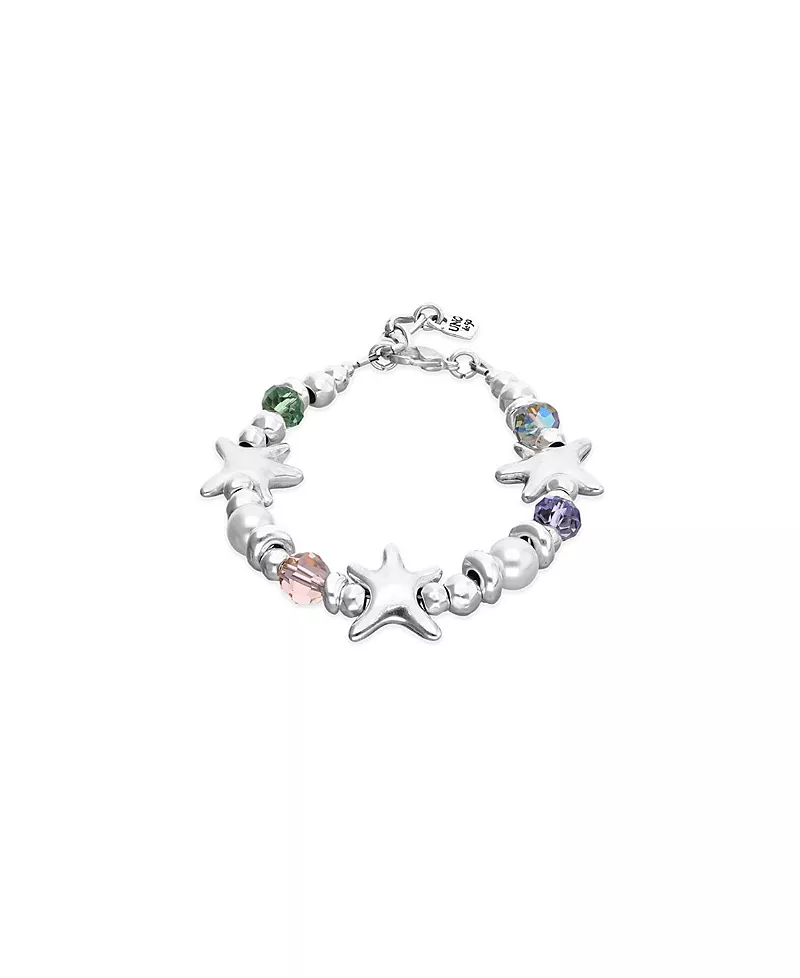 UNOde50 Silver Tone Multicolor Faceted Crystal Bracelet