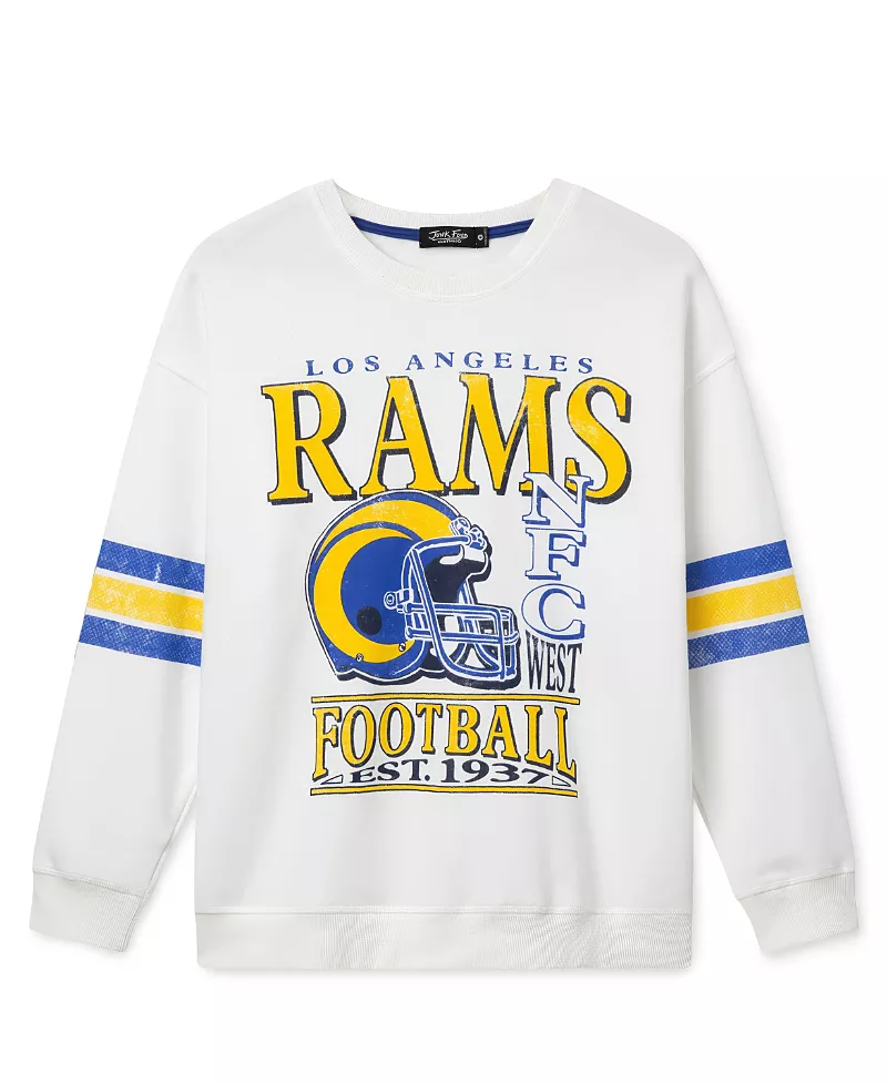 Junk Food Clothing Women's Nfl Los Angeles Rams Oversized Striped Fleece