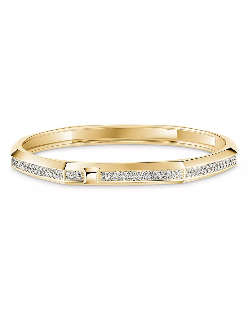 Messika 18K Yellow Gold Moderniste Diamond Pave Bangle Bracelet, 0.75 tcw