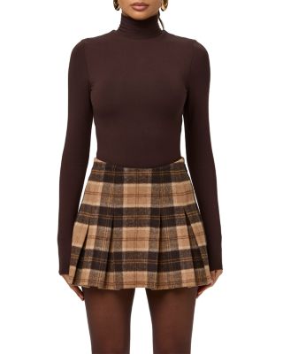 Pleated Plaid Mini Skirt