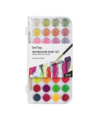 Neon & Metallic Watercolor Set 36 Colors, Ages 13 - Ages 11+
