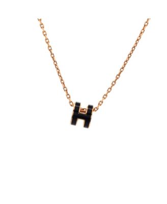 Mini Pop H Pendant Chain Necklace Metal and Enamel, 16"